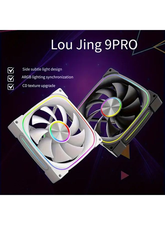Xuanfengxia XSJLJ9CDW أسود 4.72 بوصة مروحة علبة ARGB PWM للكمبيوتر مع التحكم في درجة الحرارة - Image 3